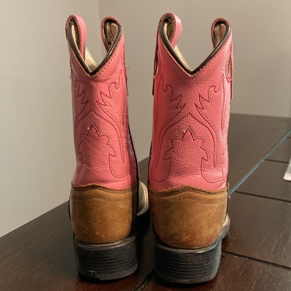 Old west tan and pink boots - Picture 3 of 10